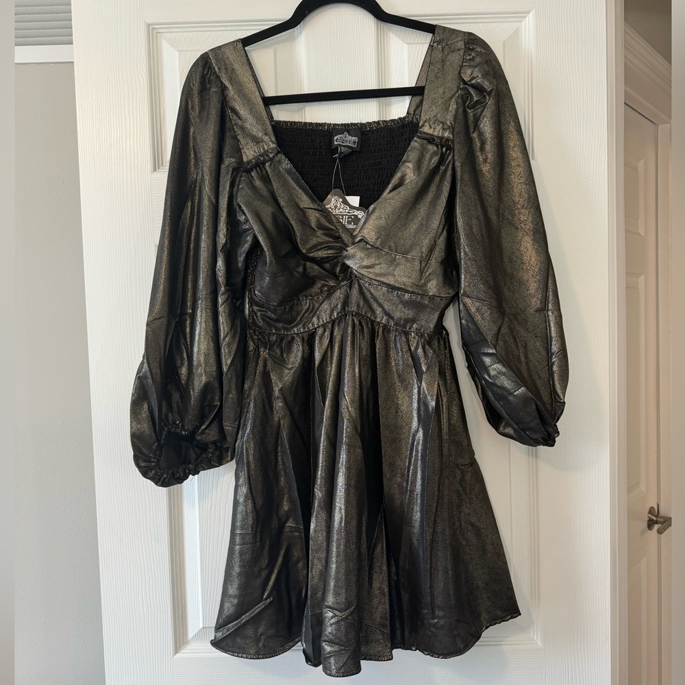 Angie Metallic Skater Dress